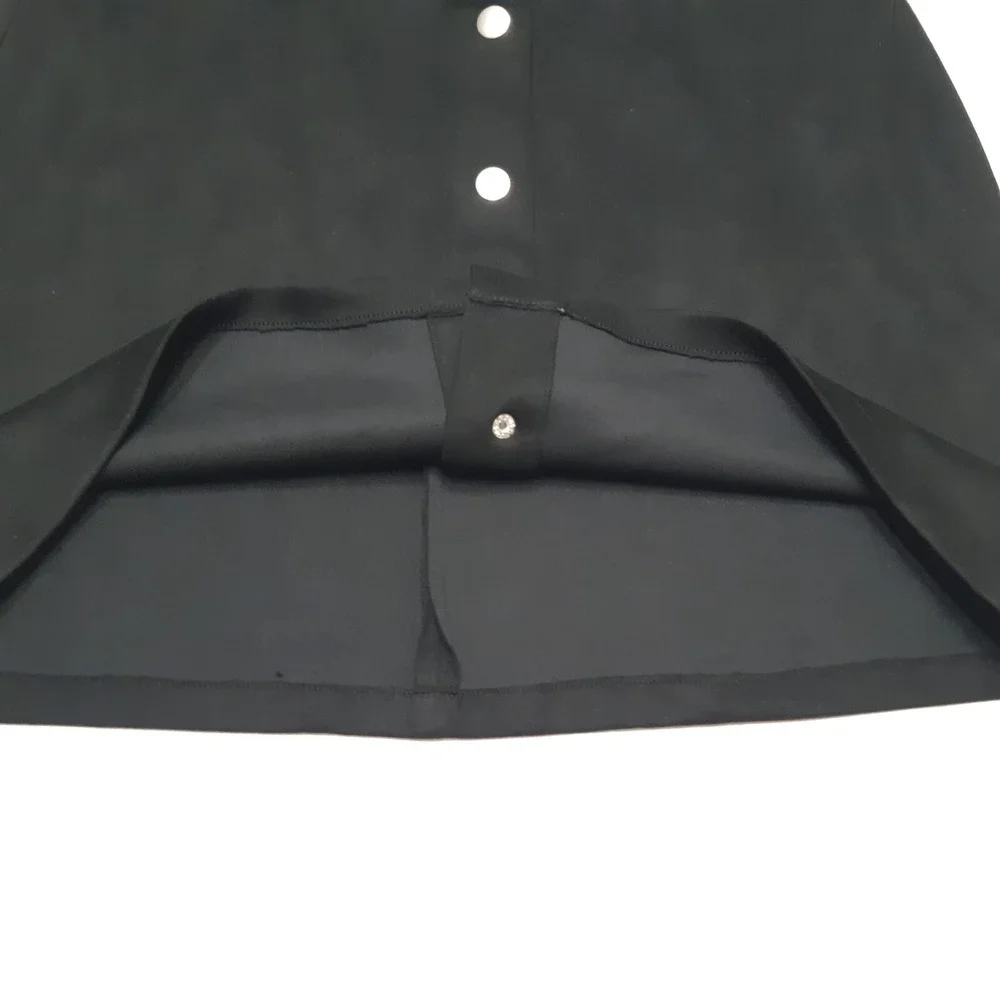 Missguided Mini Skirt Womens‎ 12 Black Button Front A-Line Minimalist Stretch